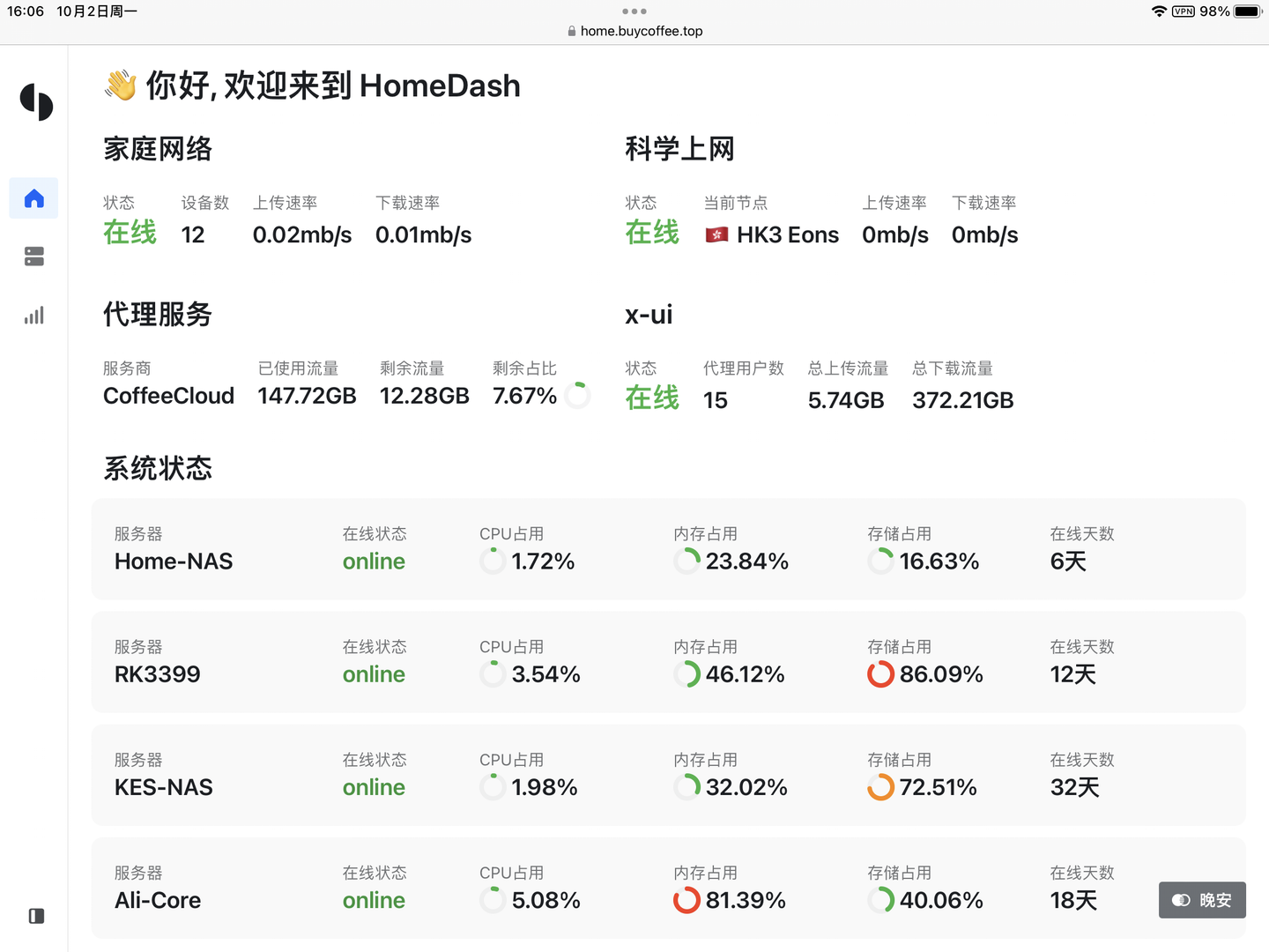 alt: Homedash v1 版本